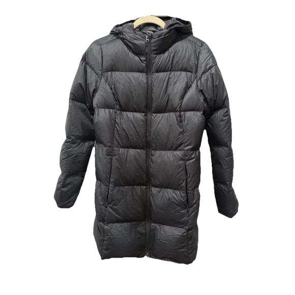 Eddie Bauer Jacket Women Med Down EB550 Puffer Coat Luna Peak Parka Hooded Blk - Picture 1 of 10